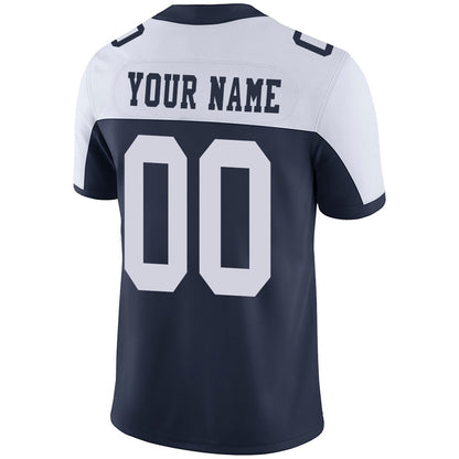 Custom D.Cowboys Football Jerseys Team Player or Personalized Design Your Own Name for Men's Women's Youth Jerseys Navy view 6