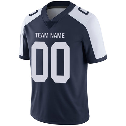 Custom D.Cowboys Football Jerseys Team Player or Personalized Design Your Own Name for Men's Women's Youth Jerseys Navy view 7