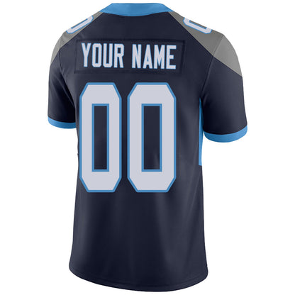 Custom T.Titans Football Jerseys Team Player or Personalized Design Your Own Name for Men's Women's Youth Jerseys Navy view 8