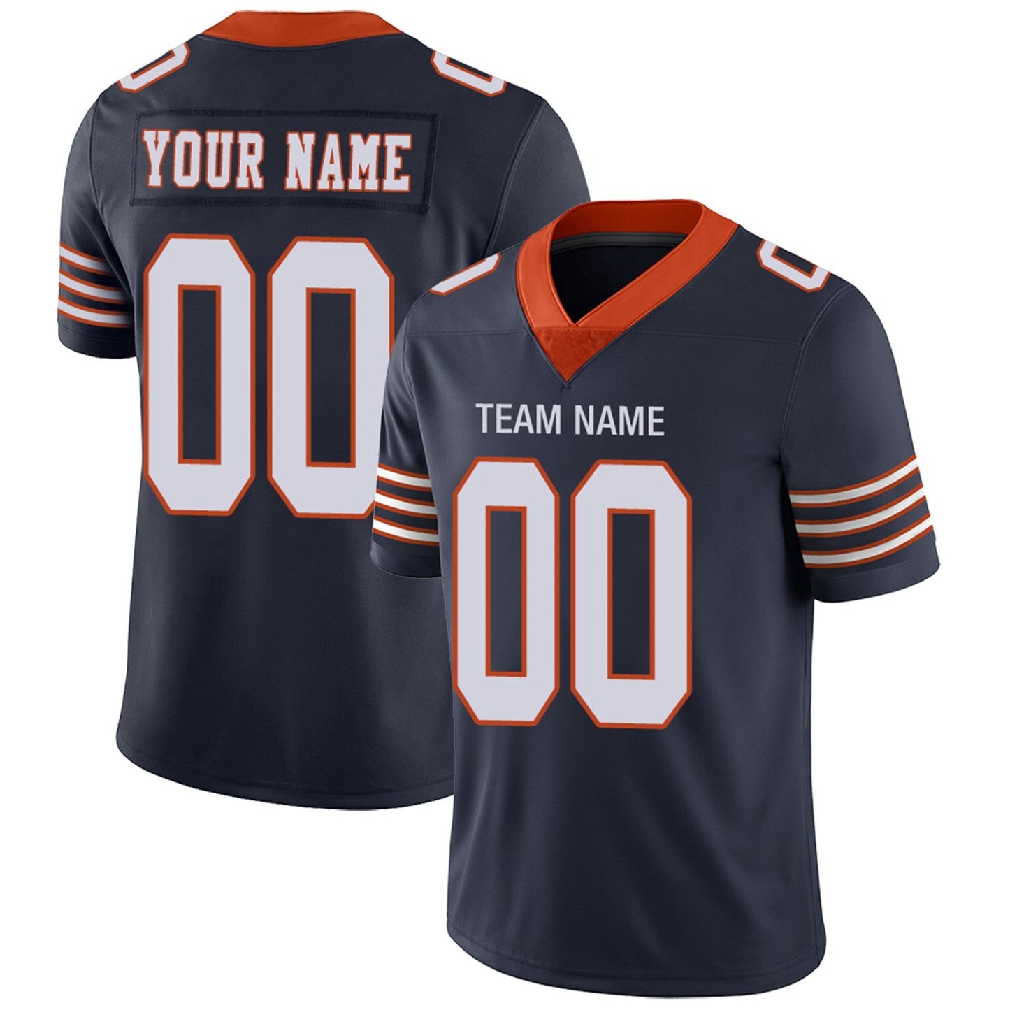 Custom C.Bears Football Jerseys Team Player or Personalized Design Your Own Name for Men's Women's Youth Jerseys Navy - Main View