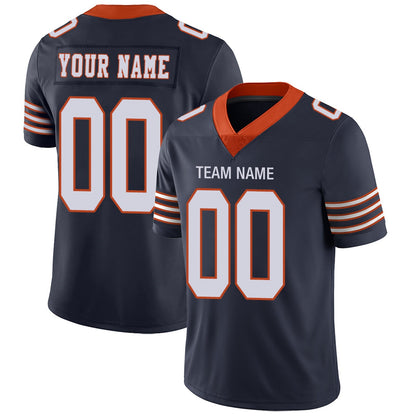 Custom C.Bears Football Jerseys Team Player or Personalized Design Your Own Name for Men's Women's Youth Jerseys Navy - Main View