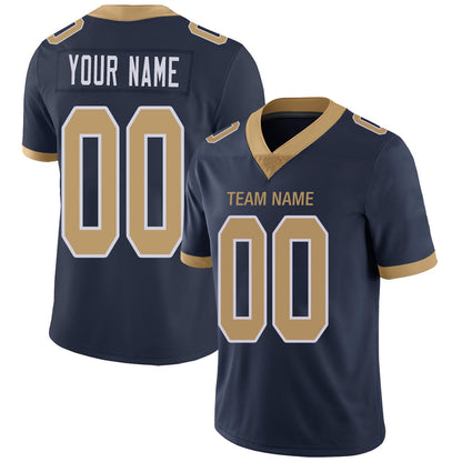 Custom LA.Chargers Football Jerseys Team Player or Personalized Design Your Own Name for Men's Women's Youth Jerseys Navy view 2