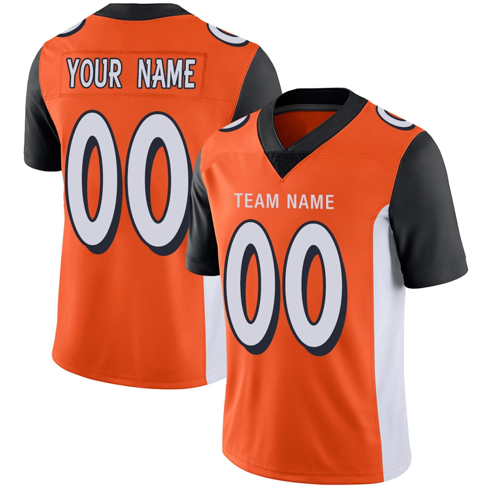 Custom C.Bengals Football Jerseys Team Player or Personalized Design Your Own Name for Men's Women's Youth Jerseys Orange - Main View