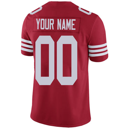 Custom SF.49ers Football Jerseys Team Player or Personalized Design Your Own Name for Men's Women's Youth Jerseys Red view 9