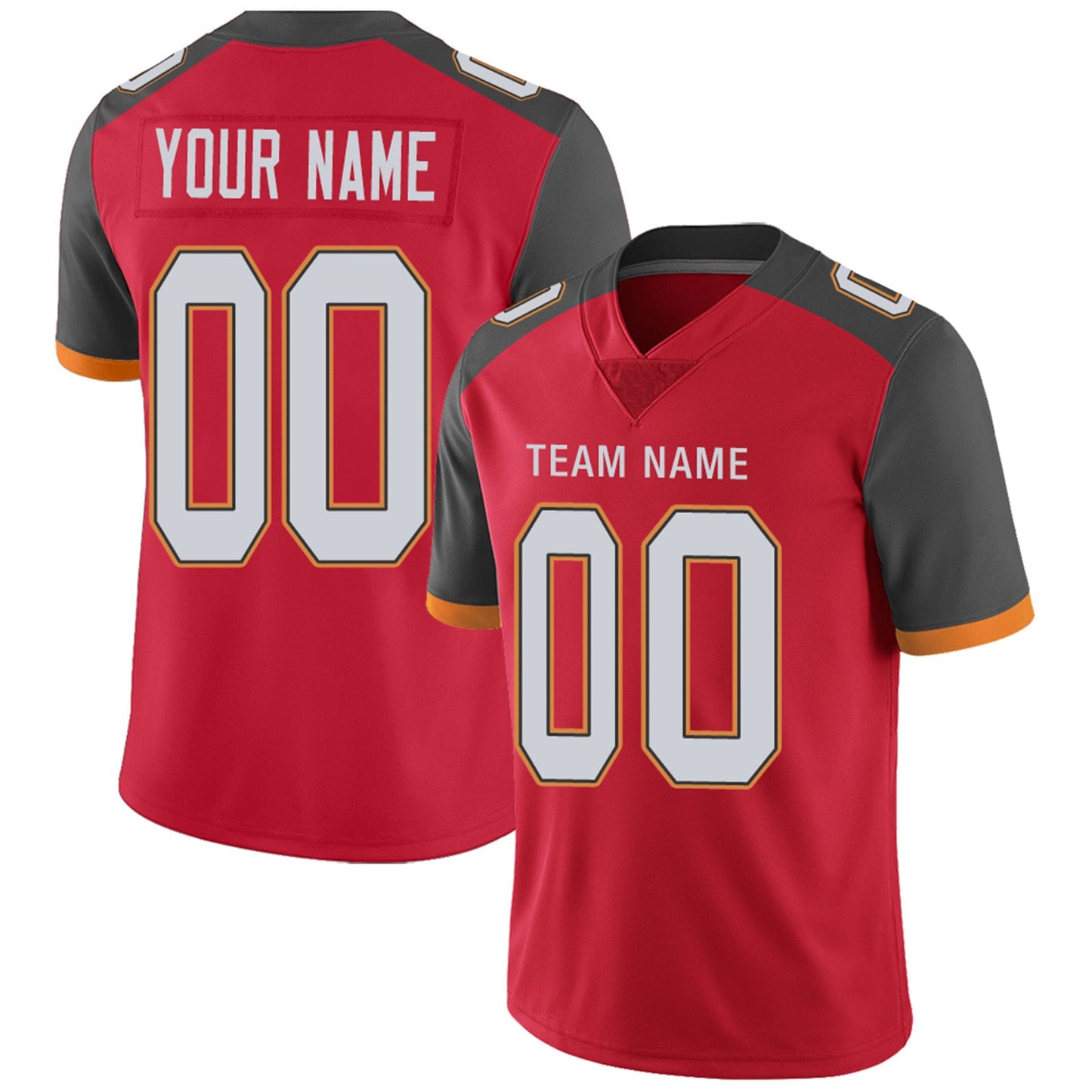 Custom TB.Buccaneers Football Jerseys Team Player or Personalized Design Your Own Name for Men's Women's Youth Jerseys Red - Main View
