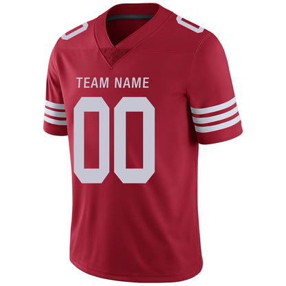 Custom SF.49ers Football Jerseys Team Player or Personalized Design Your Own Name for Men's Women's Youth Jerseys Red view 10