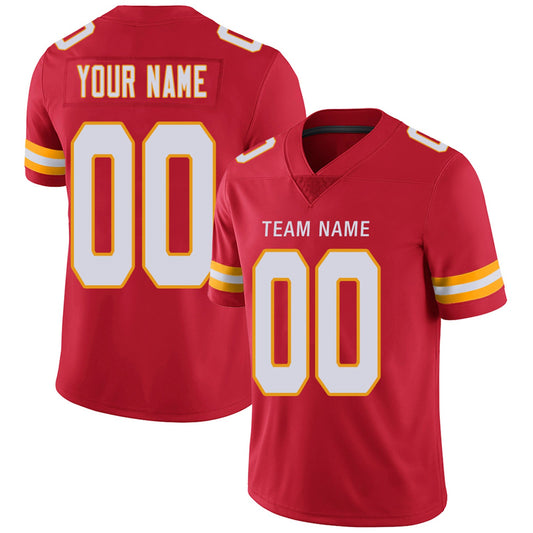 Custom KC.Chiefs Football Jerseys Team Player or Personalized Design Your Own Name for Men's Women's Youth Jerseys Red - Main View