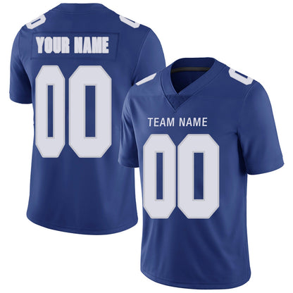 Custom NY.Giants Football Jerseys Team Player or Personalized Design Your Own Name for Men's Women's Youth Jerseys Navy - Main View
