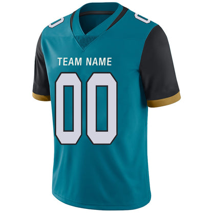 Custom J.Jaguars Football Jerseys Team Player or Personalized Design Your Own Name for Men's Women's Youth Jerseys Teal view 5