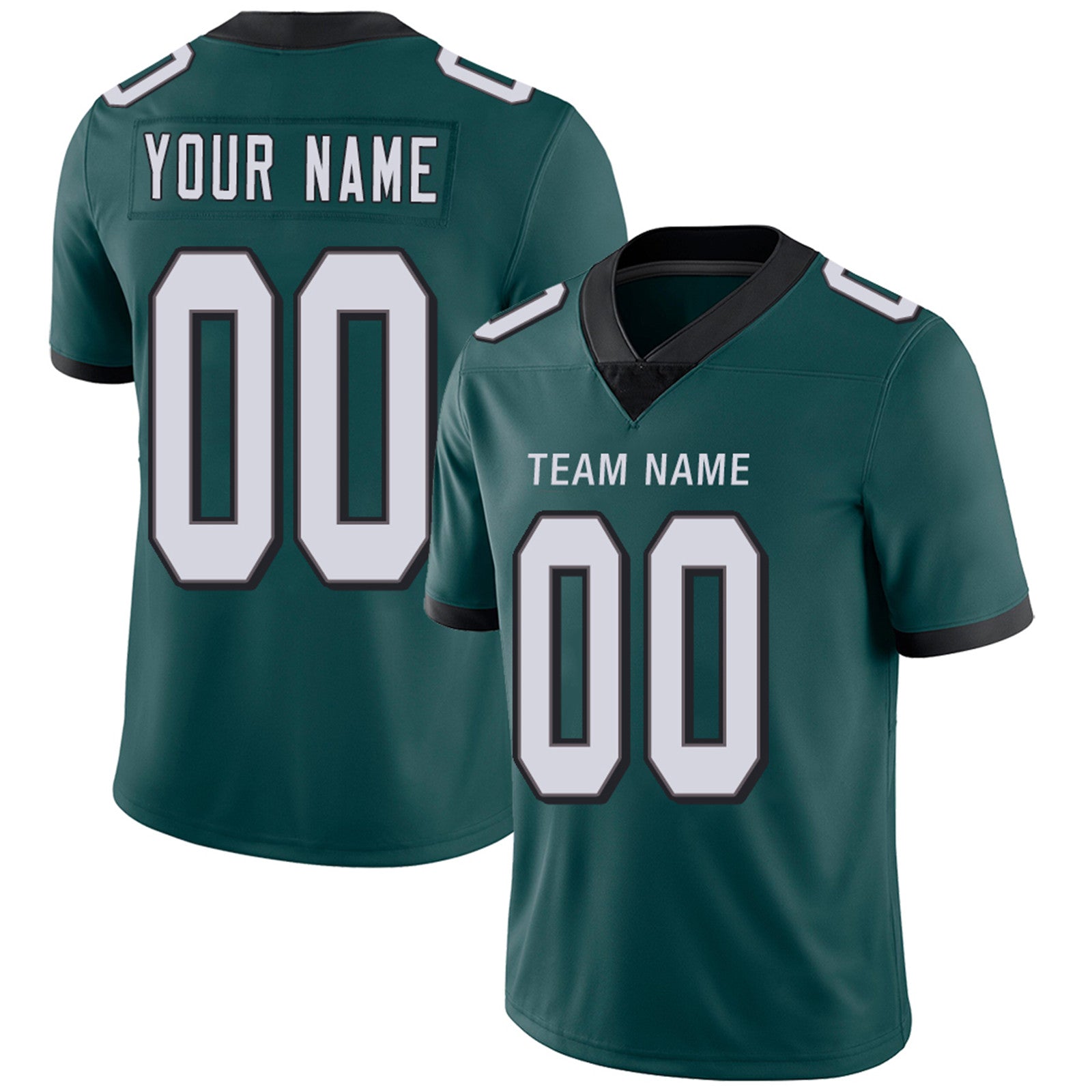 Custom P.Eagles Football Jerseys Team Player or Personalized Design Your Own Name for Men's Women's Youth Jerseys Green - Main View