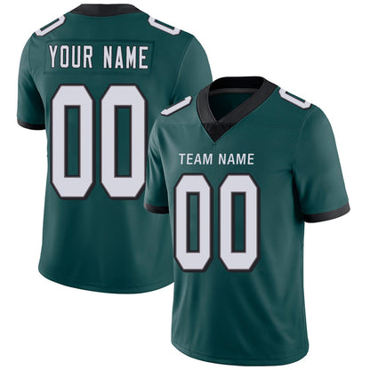 Custom P.Eagles Football Jerseys Team Player or Personalized Design Your Own Name for Men's Women's Youth Jerseys Green - Main View