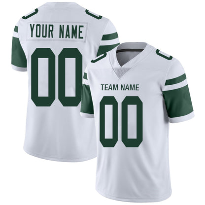 Custom NY.Jets Football Jerseys Team Player or Personalized Design Your Own Name for Men's Women's Youth Jerseys Green view 2