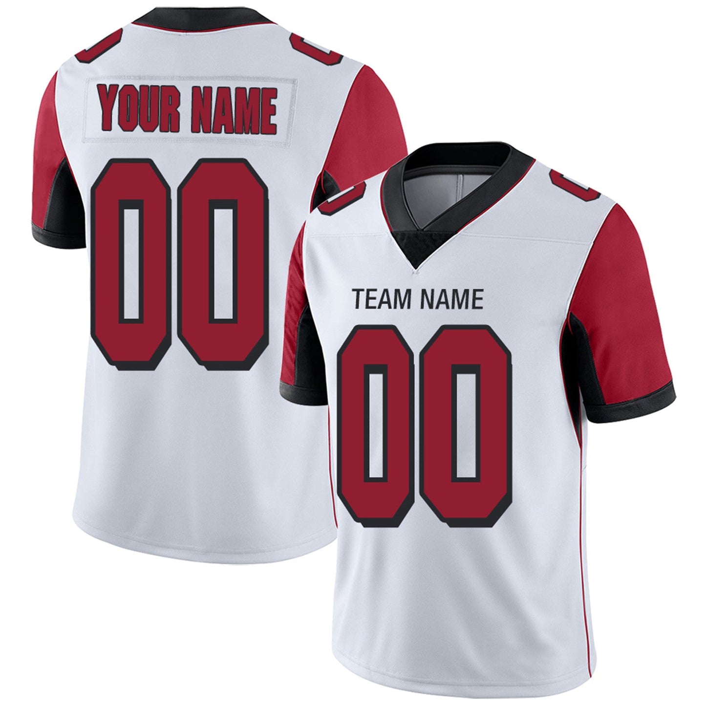 Custom A.Falcons Team Player or Personalized Design Your Own Name for Men's Women's Youth Jerseys Red Football Jerseys - Main View