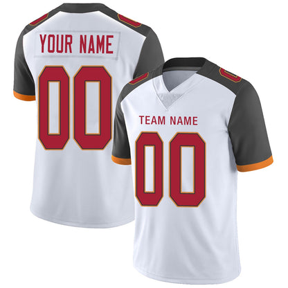 Custom TB.Buccaneers Football Jerseys Team Player or Personalized Design Your Own Name for Men's Women's Youth Jerseys Red view 2
