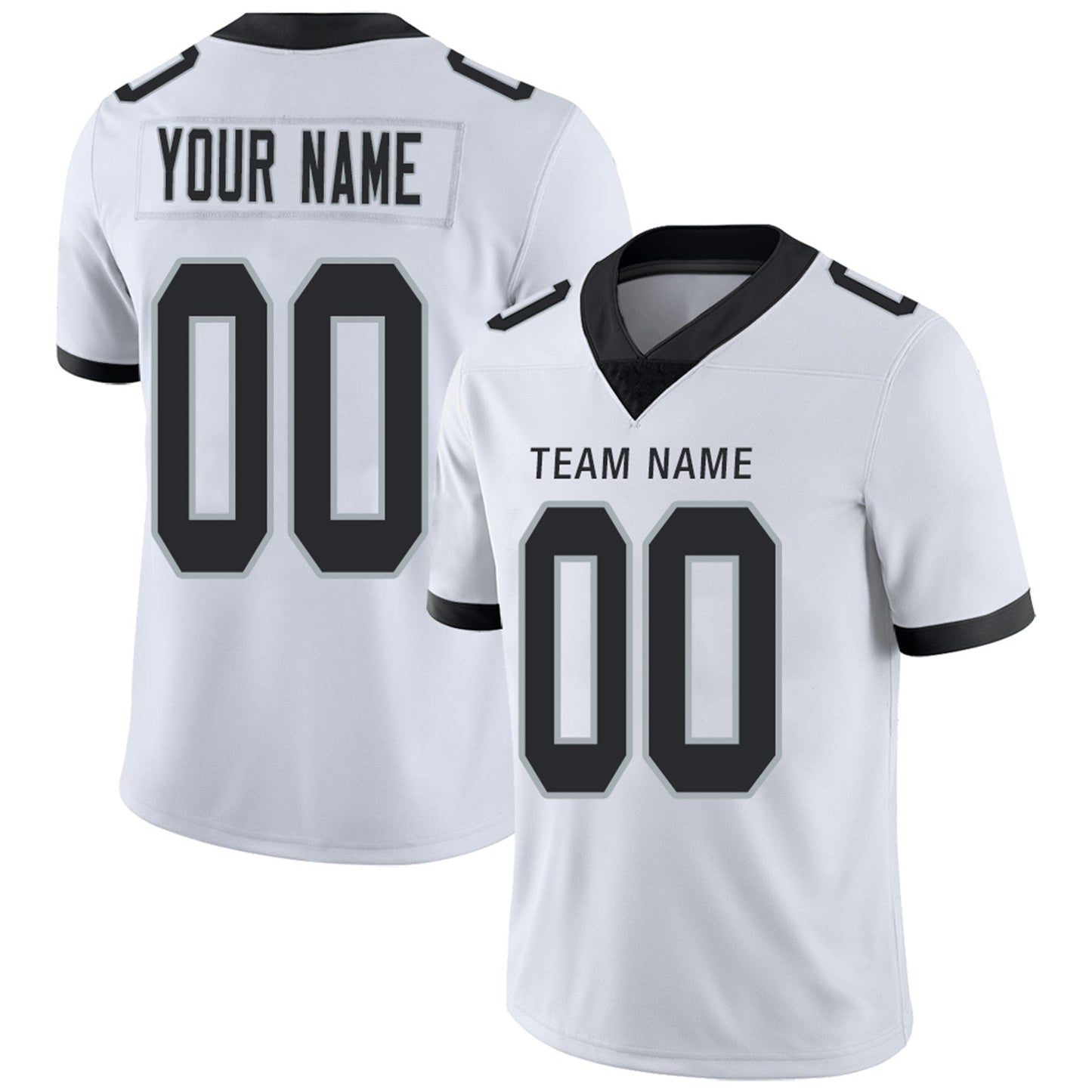 Custom L.Raiders Football Jerseys Team Player or Personalized Design Your Own Name for Men's Women's Youth Jerseys Black view 2