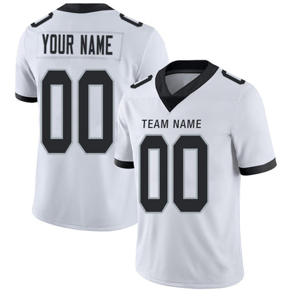 Custom L.Raiders Football Jerseys Team Player or Personalized Design Your Own Name for Men's Women's Youth Jerseys Black view 2