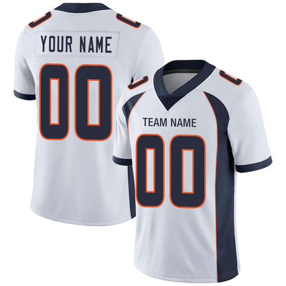 Custom D.Broncos Football Jerseys Team Player or Personalized Design Your Own Name for Men's Women's Youth Jerseys Orange view 3
