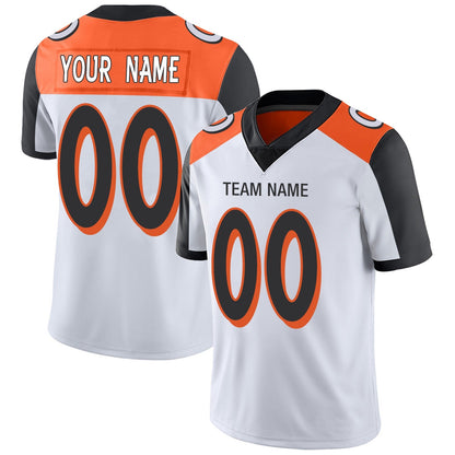 Custom C.Bengals Football Jerseys Team Player or Personalized Design Your Own Name for Men's Women's Youth Jerseys Orange view 3
