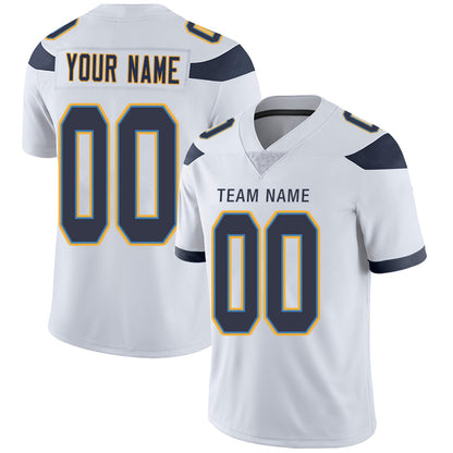Custom LA.Chargers Football Jerseys Team Player or Personalized Design Your Own Name for Men's Women's Youth Jerseys Navy view 3