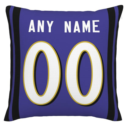 Custom B.Ravens Pillow Purple Football Team Decorative Throw Pillow Case Print Personalized Football Style Fans Letters & Number Birthday Gift Football Pillows - Main View