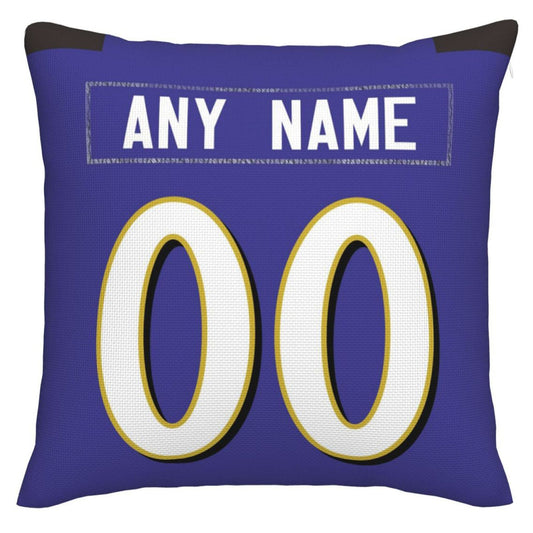 Custom B.Ravens Pillow Purple Football Team Decorative Throw Pillow Case Print Personalized Football Style Fans Letters & Number Birthday Gift Football Pillows - Main View