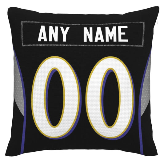 Custom B.Ravens Pillow Purple Football Team Decorative Throw Pillow Case Print Personalized Football Style Fans Letters & Number Birthday Gift Football Pillows - Main View