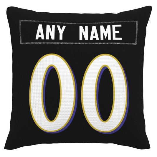 Custom B.Ravens Pillow Purple Football Team Decorative Throw Pillow Case Print Personalized Football Style Fans Letters & Number Birthday Gift Football Pillows - Main View