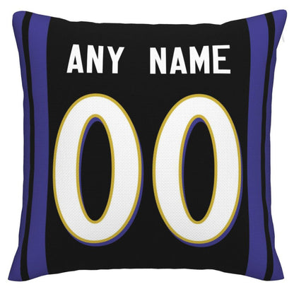 Custom B.Ravens Pillow Purple Football Team Decorative Throw Pillow Case Print Personalized Football Style Fans Letters & Number Birthday Gift Football Pillows view 3