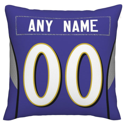 Custom B.Ravens Pillow Purple Football Team Decorative Throw Pillow Case Print Personalized Football Style Fans Letters & Number Birthday Gift Football Pillows view 2
