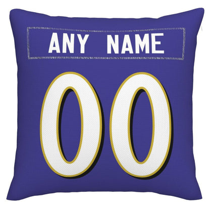 Custom B.Ravens Pillow Purple Football Team Decorative Throw Pillow Case Print Personalized Football Style Fans Letters & Number Birthday Gift Football Pillows view 2