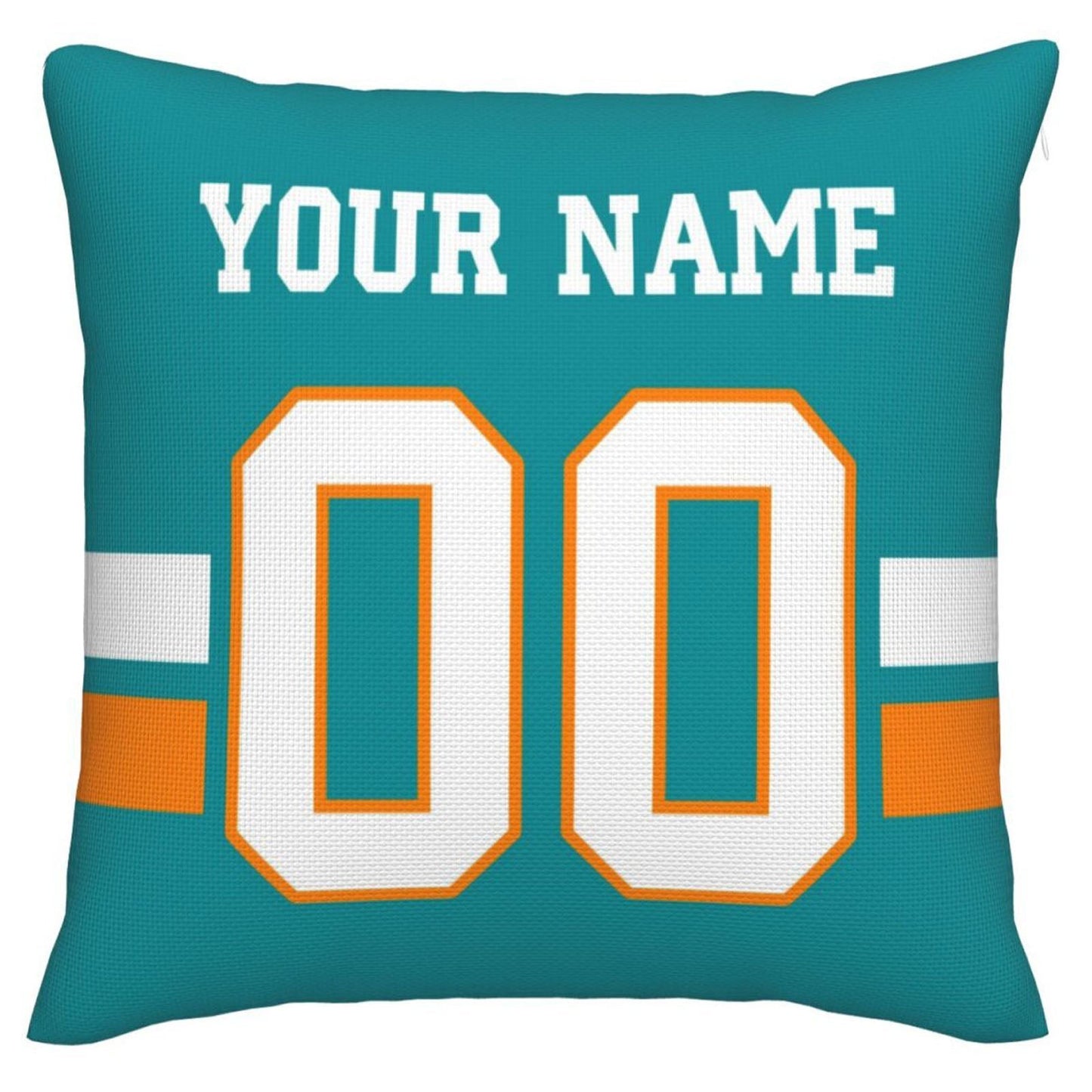 Custom M.Dolphins Pillow Decorative Throw Pillow Case - Print Personalized Football Team Fans Name & Number Birthday Gift Football Pillows - Main View