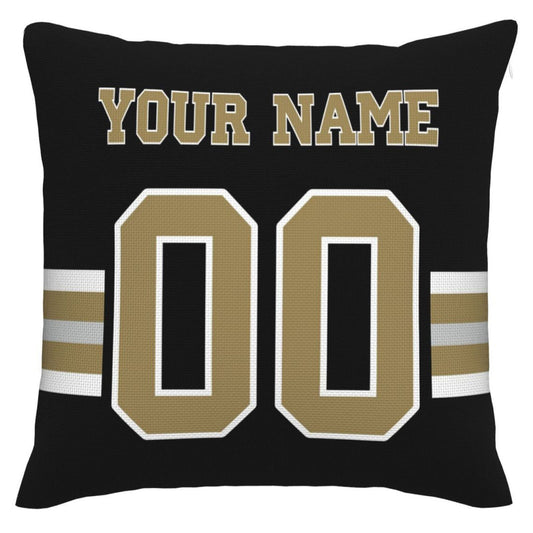 Custom NO.Saints Pillow Decorative Throw Pillow Case - Print Personalized Football Team Fans Name & Number Birthday Gift Football Pillows - Main View