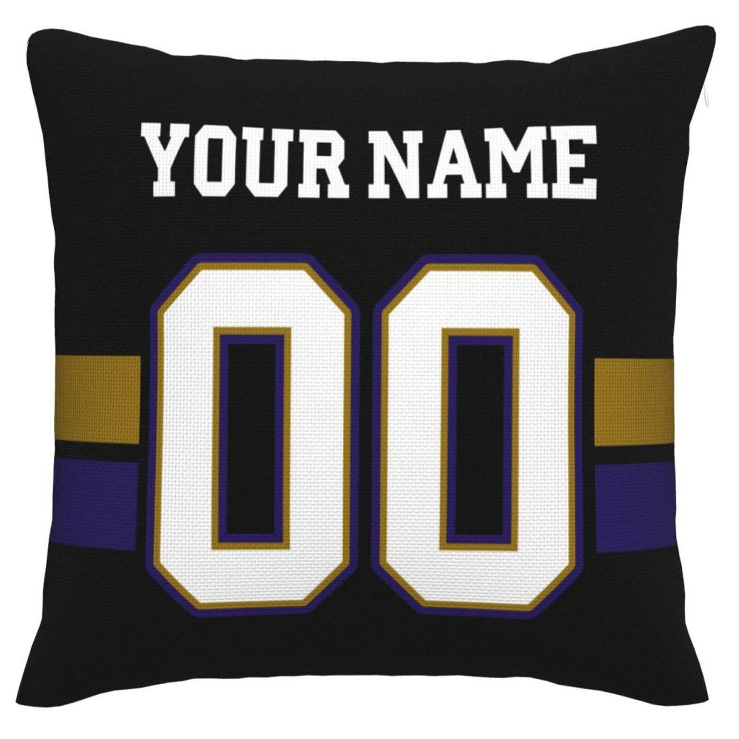 Custom B.Ravens Pillow Purple Football Team Decorative Throw Pillow Case Print Personalized Football Style Fans Letters & Number Birthday Gift Football Pillows - Main View