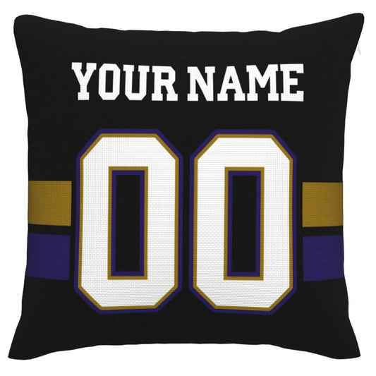 Custom B.Ravens Pillow Purple Football Team Decorative Throw Pillow Case Print Personalized Football Style Fans Letters & Number Birthday Gift Football Pillows - Main View