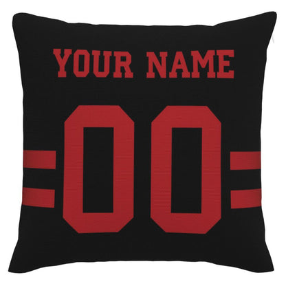 Custom SF.49ers Pillow Decorative Throw Pillow Case - Print Personalized Football Team Fans Name & Number Birthday Gift Football Pillows - Main View