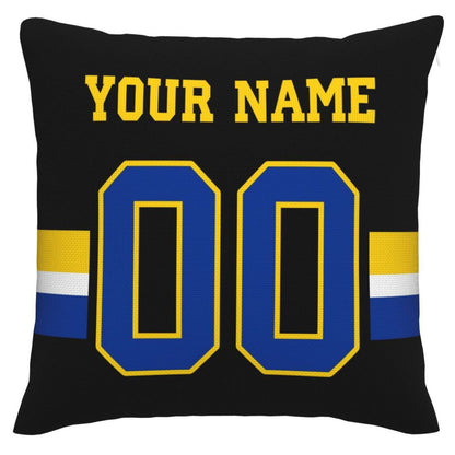 Custom LA.Rams Pillow Decorative Throw Pillow Case - Print Personalized Football Team Fans Name & Number Birthday Gift Football Pillows - Main View