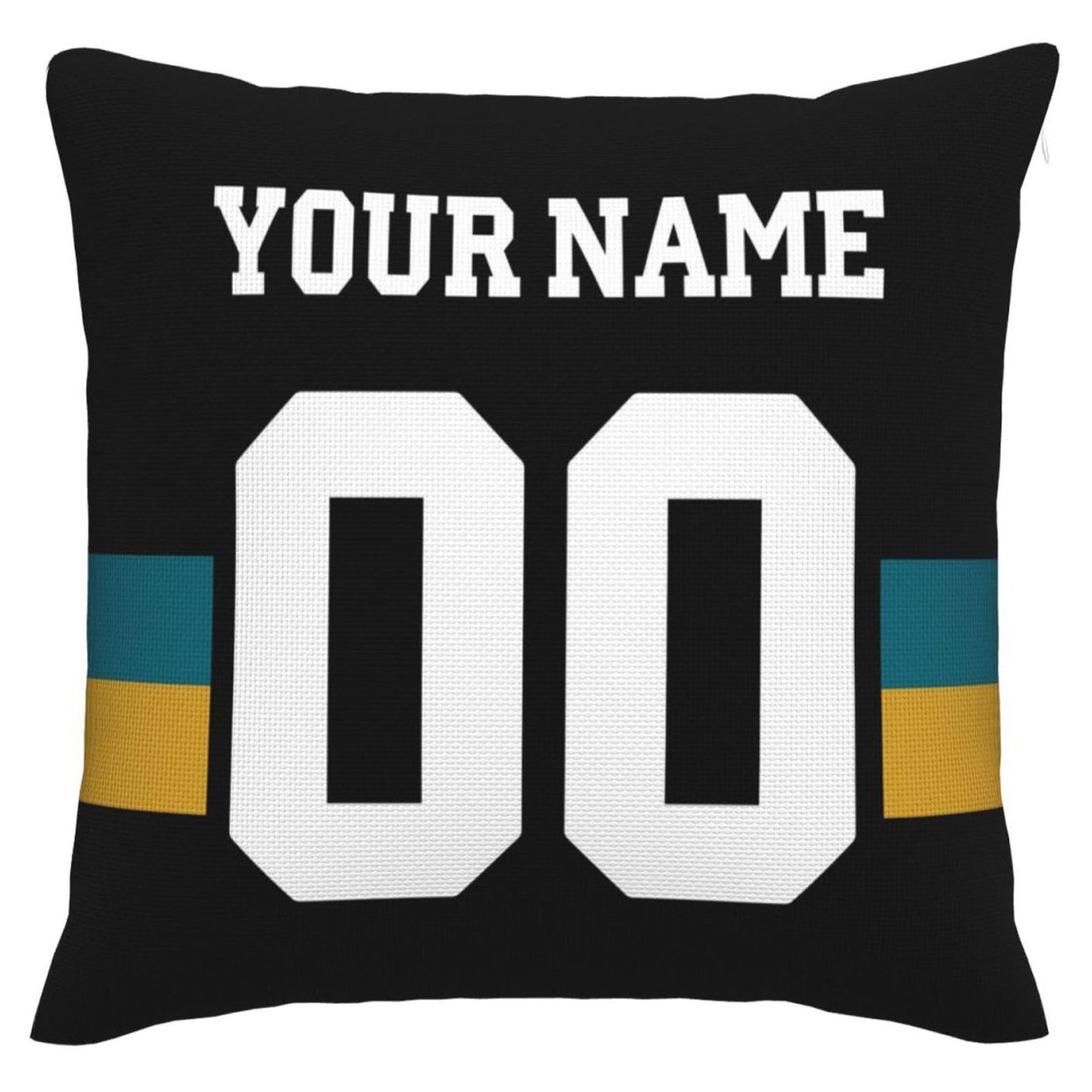 Custom J.Jaguars Pillow Decorative Throw Pillow Case - Print Personalized Football Team Fans Name & Number Birthday Gift Football Pillows - Main View
