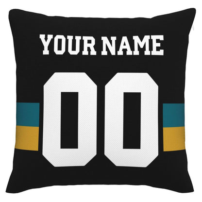 Custom J.Jaguars Pillow Decorative Throw Pillow Case - Print Personalized Football Team Fans Name & Number Birthday Gift Football Pillows - Main View