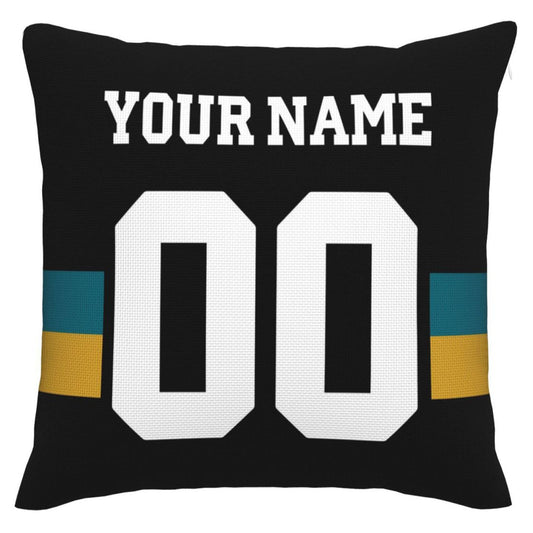 Custom J.Jaguars Pillow Decorative Throw Pillow Case - Print Personalized Football Team Fans Name & Number Birthday Gift Football Pillows - Main View