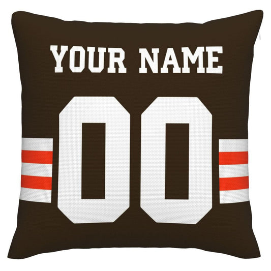 Custom C.Browns Pillow Decorative Throw Pillow Case - Print Personalized Football Team Fans Name & Number Birthday Gift Football Pillows - Main View
