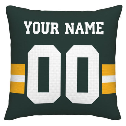 Custom GB.Packers Pillow Decorative Throw Pillow Case - Print Personalized Football Team Fans Name & Number Birthday Gift Football Pillows - Main View