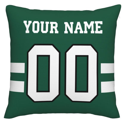 Custom NY.Jets Pillow Decorative Throw Pillow Case - Print Personalized Football Team Fans Name & Number Birthday Gift Football Pillows view 2