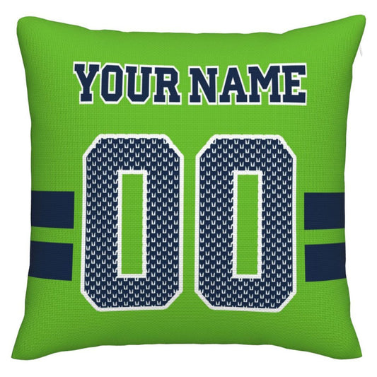 Custom S.Seahawks Pillow Decorative Throw Pillow Case - Print Personalized Football Team Fans Name & Number Birthday Gift Football Pillows - Main View