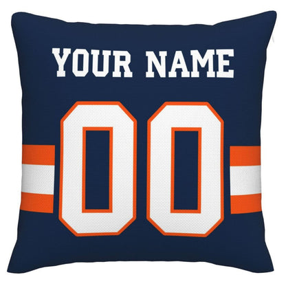 Custom D.Broncos Pillow Decorative Throw Pillow Case - Print Personalized Football Team Fans Name & Number Birthday Gift Football Pillows - Main View