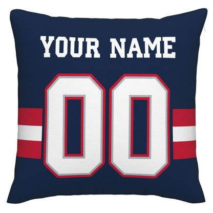 Custom NE.Patriots Pillow Decorative Throw Pillow Case - Print Personalized Football Team Fans Name & Number Birthday Gift Football Pillows - Main View
