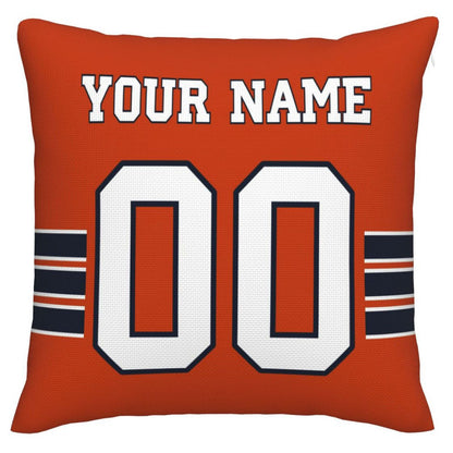 Custom C.Bears Pillow Decorative Throw Pillow Case - Print Personalized Football Team Fans Name & Number Birthday Gift Football Pillows - Main View