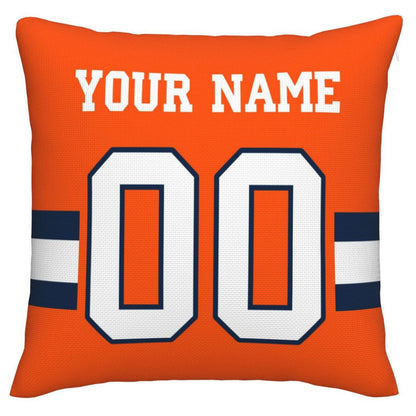 Custom D.Broncos Pillow Decorative Throw Pillow Case - Print Personalized Football Team Fans Name & Number Birthday Gift Football Pillows view 2