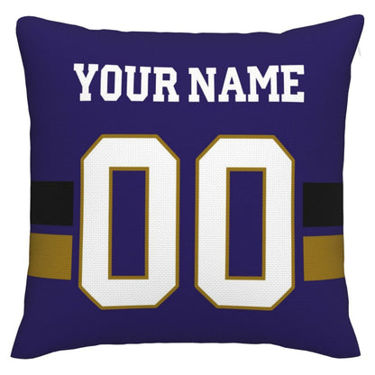 Custom B.Ravens Pillow Purple Football Team Decorative Throw Pillow Case Print Personalized Football Style Fans Letters & Number Birthday Gift Football Pillows view 2