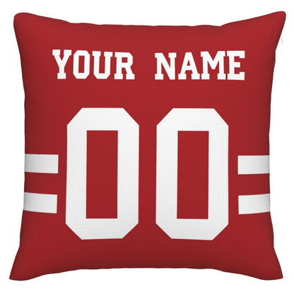 Custom SF.49ers Pillow Decorative Throw Pillow Case - Print Personalized Football Team Fans Name & Number Birthday Gift Football Pillows view 2