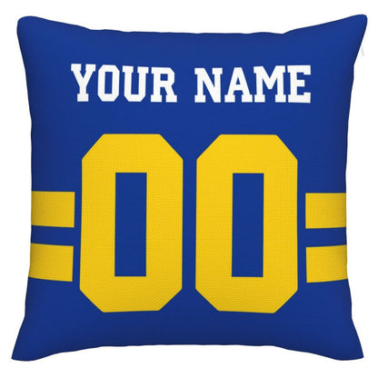 Custom LA.Rams Pillow Decorative Throw Pillow Case - Print Personalized Football Team Fans Name & Number Birthday Gift Football Pillows view 4